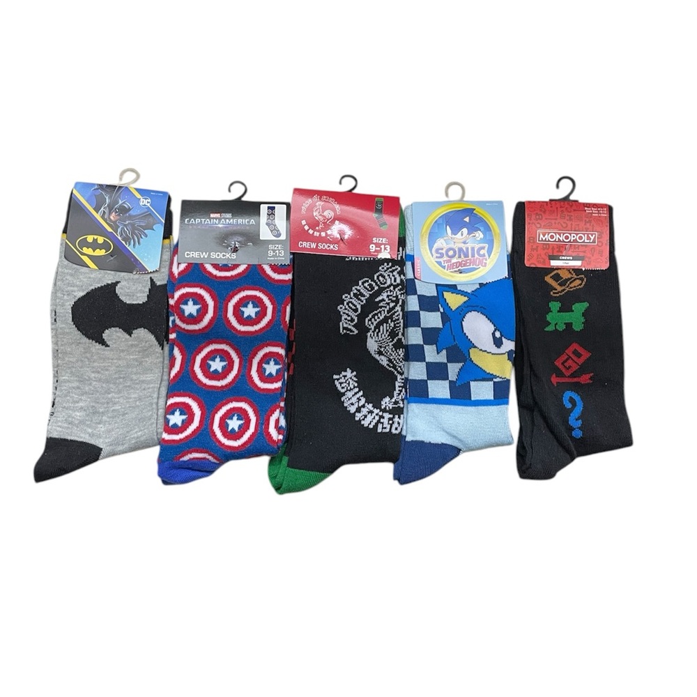 Assorted Character Crew Socks - Pack of 5